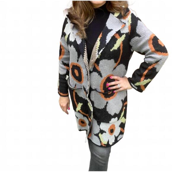 NEW DAVI & DANI floral button down cardigan in multi - Picture 6 of 6